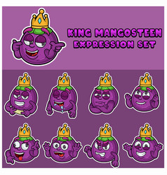 Cartoon Of King Mangosteen Expression Set