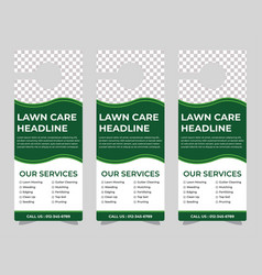 Lawn care door hanger design template hotel knob Vector Image