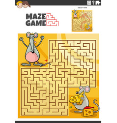 Maze Game Activity With Cartoon Mice Characters