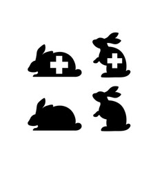 Rabbit Profile Silhouette Veterinary Logo