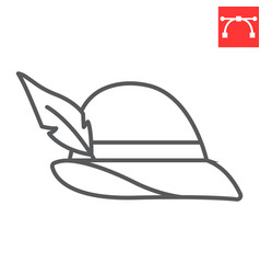 Tyrolean Hat Line Icon