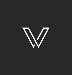 V Letter Logo Minimalistic Thin Line Mockup