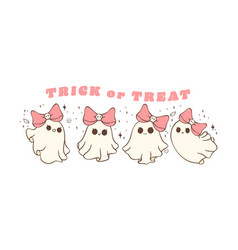 Cute Kawaii Pink Halloween Ghost Cartoon