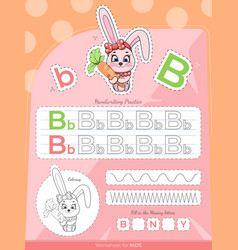 Education Worksheet For Kids With A Bunny