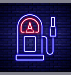 Glowing Neon Line Petrol Or Gas Station Icon