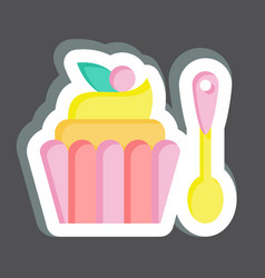 Sticker Cupcake Related To Fast Food Symbol