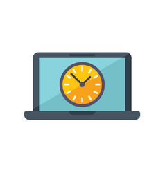 Laptop Work Hours Icon Flat Office Time