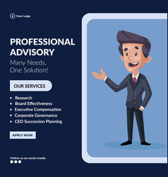 Professional Advisory Cartoon Style Banner Design