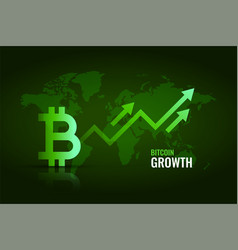 Bitcoin Growth Arrow With World Global Map