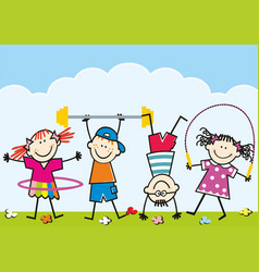 Group Of Children Sport Background