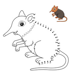 Dot To Dot Elephant Shrew Isolated Coloring Page