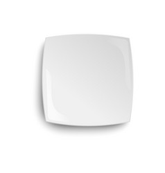 Empty White Ceramic Plate With Square Shape