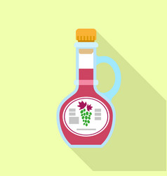 Grape Vinegar Bottle Icon Flat Style