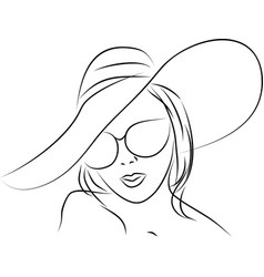 Abstract Linear Portrait Of A Woman In Glasses