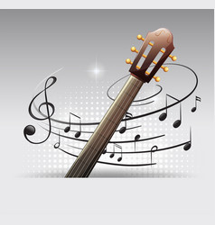 Background Design With Guitar And Musicnotes