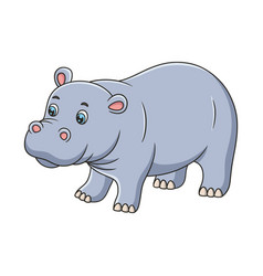 Cartoon A Hippopotamus Walking By The River