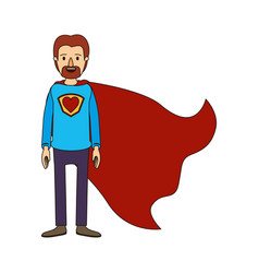 Color Image Caricature Full Body Super Dad Hero