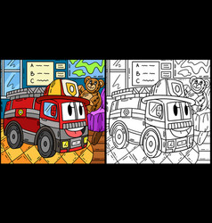 Firefighter Truck Toy Coloring Page