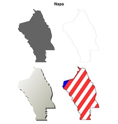 Napa County California Outline Map Set