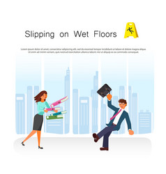 Office People Slip And Fall