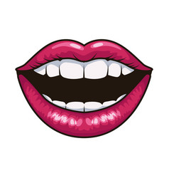 Smiling Mouth Pop Art Style