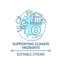 Supporting Climate Migrants Concept Icon