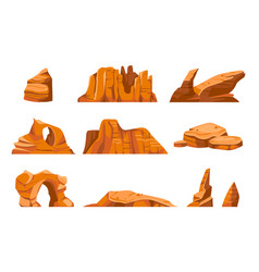 Desert Rocks Cartoon Sand Stones Exotic