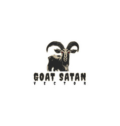 Graphic Scary Mountain Goat Satan With Red Eyes