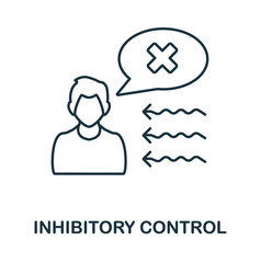 Inhibitory Control Icon Line Element From