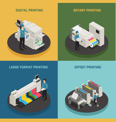 Printing House 4 Isometric Icons