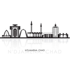 Silhouette Skyline Panorama Of City Of Ndjamena