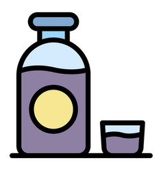 Water Cough Syrup Icon Color Outline