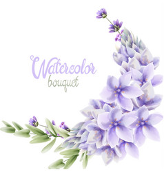 Watercolor Hyacinth Flowers Wreath Bouquet