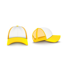 Yellow Baseball Trucker Cap Mockup From Front