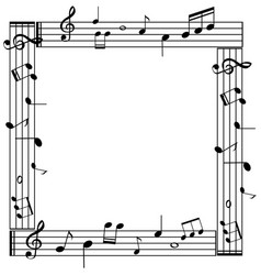 Border Template With Musicnotes On White