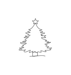 Christmas Tree One Line Drawing