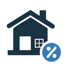 Home Loan Interest Rate Building Icon Simple