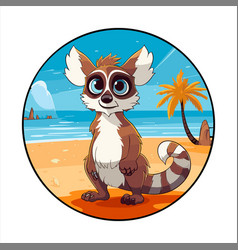 Lemur Cute Funny Cartoon Kawaii Colorful