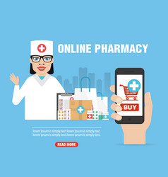 Online Pharmacy Healthcare Concept Design Flat