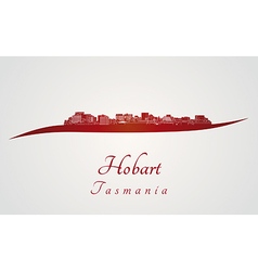 Hobart Skyline In Red