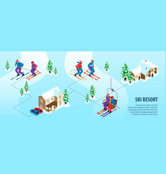 Isometric Ski Resort Infographics