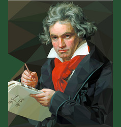 Beethoven Portrait In Low Poly