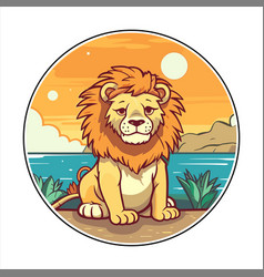 Lion Cute Funny Cartoon Kawaii Colorful