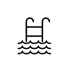 Pool Swim Line Icon Isolated Linear