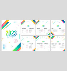 Set Of Calender 2023 Template