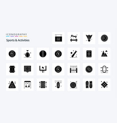 25 Sports Activities Solid Glyph Icon Pack