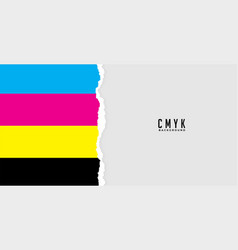 Cmyk Color Lines In Paper Torn Style