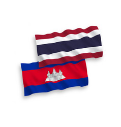 Flags Of Kingdom Of Cambodia And Thailand