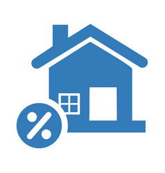 Home Loan Interest Rate Building Icon Blue Design