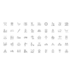 Agriculture Ideas Linear Icons Line Signs Set